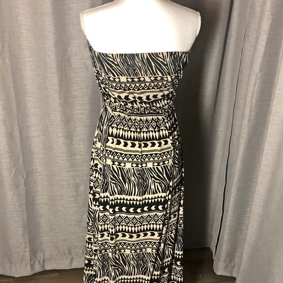 Windsor Brown & Black Strapless Long Dress - Picture 2 of 8